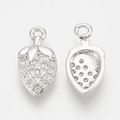 Brass Micro Pave Cubic Zirconia Charms