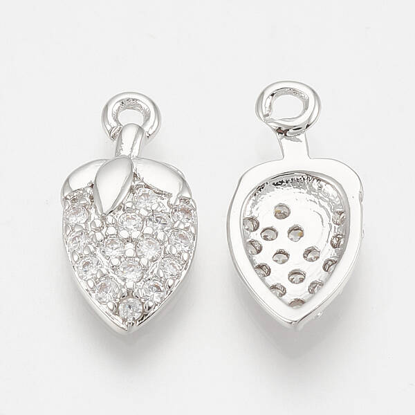 Brass Micro Pave Cubic Zirconia Charms