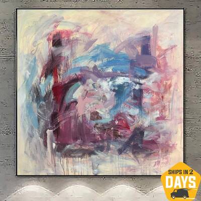 Large Colorful Acrylic Painting On Canvas Original Fine Art Oil Painting Abstract Wall Art Modern Artwork | ETUDE OF SPRING 4...