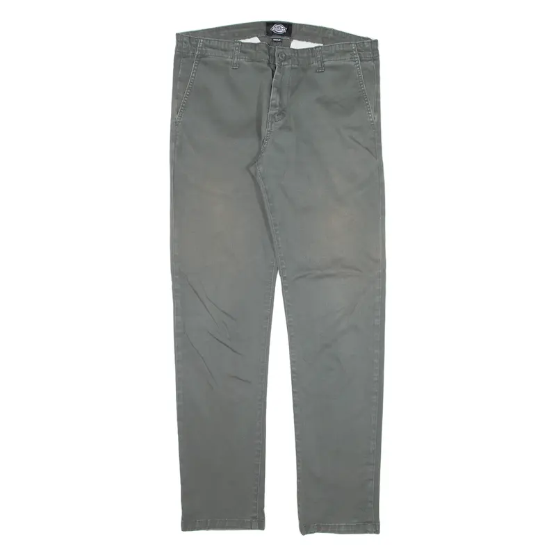 DICKIES Chino Mens Trousers Green Slim Tapered W32 L32