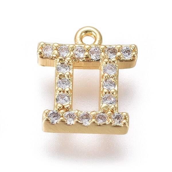 Golden Plated Brass Micro Pave Cubic Zirconia Charms