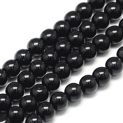 Natural Black Tourmaline Beads Strands