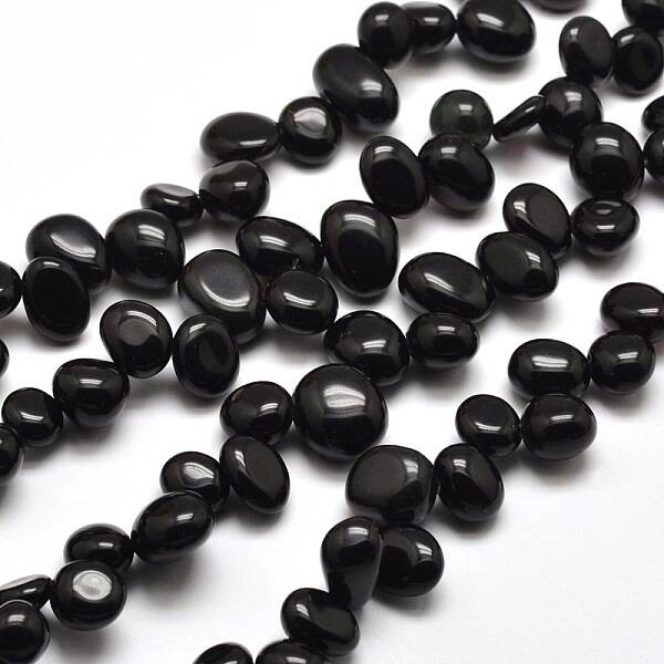 Natural Obsidian Nuggets Bead Strands