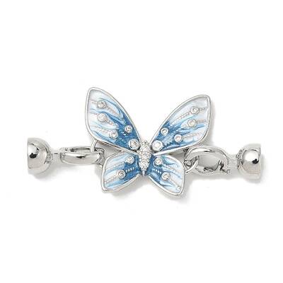 Butterfly Brass Micro Pave Clear Cubic Zirconia Fold Over Clasps