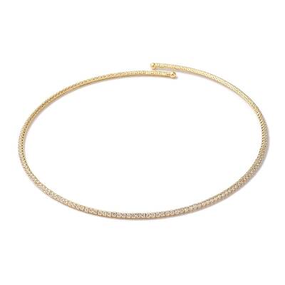 Rack Plating Brass Cubic Zirconia Elasticity Necklaces