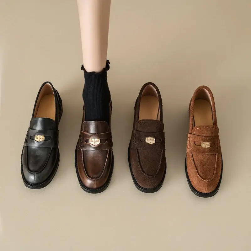 CHIKO Kaia Round Toe Block Heels Loafers Shoes