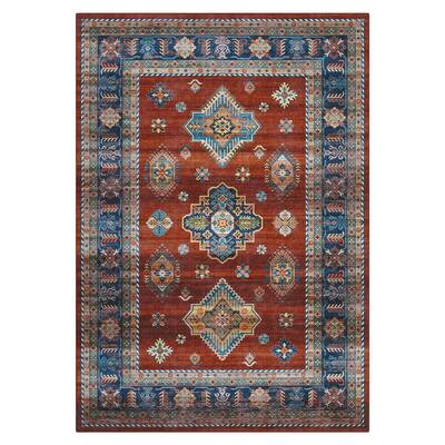 Garvee Large Living Room Rug 9x12 Washable Rug Vintage Rug Non-Slip Indoor Floor Carpet Stain Resistant Boho Accent Rug Trand...