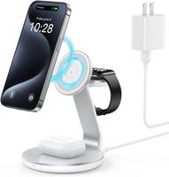 wireless charger 3 in 1 HERRBOL 3-in-1 Charging Station Compatible with Magsafe ChargerWireless Charger Holder for iPhone 12-...