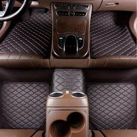 PU Leather Car Floor Mat, Waterproof & Dust-proof Auto Foot Pad Set, Fashion Car Interior Accessories for Men & Women