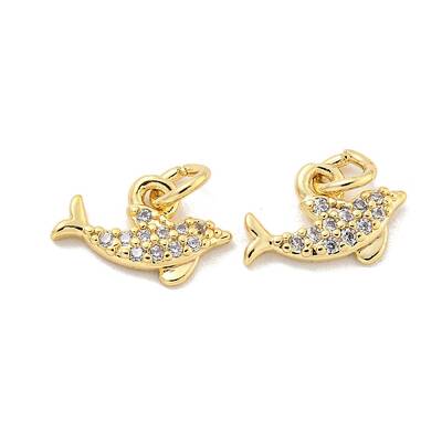 Brass Micro Pave Clear Cubic Zirconia Charms