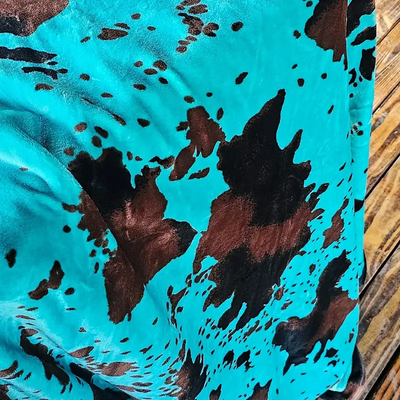 TURQUOISE Cowhide KING OVERSIZED   Blanket.