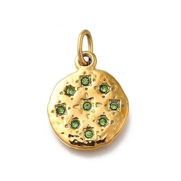 304 Stainless Steel Rhinestone Pendants