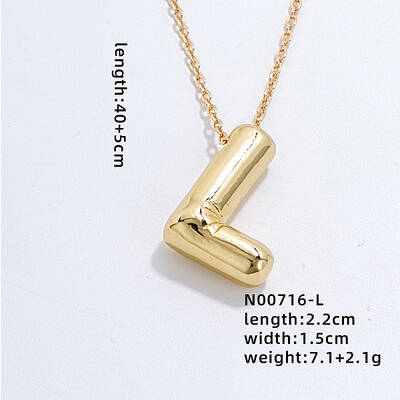 Stainless Steel Party Balloon Letter Pendant Cable Chain Necklaces for Women