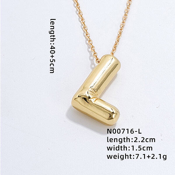 Stainless Steel Party Balloon Letter Pendant Cable Chain Necklaces for Women