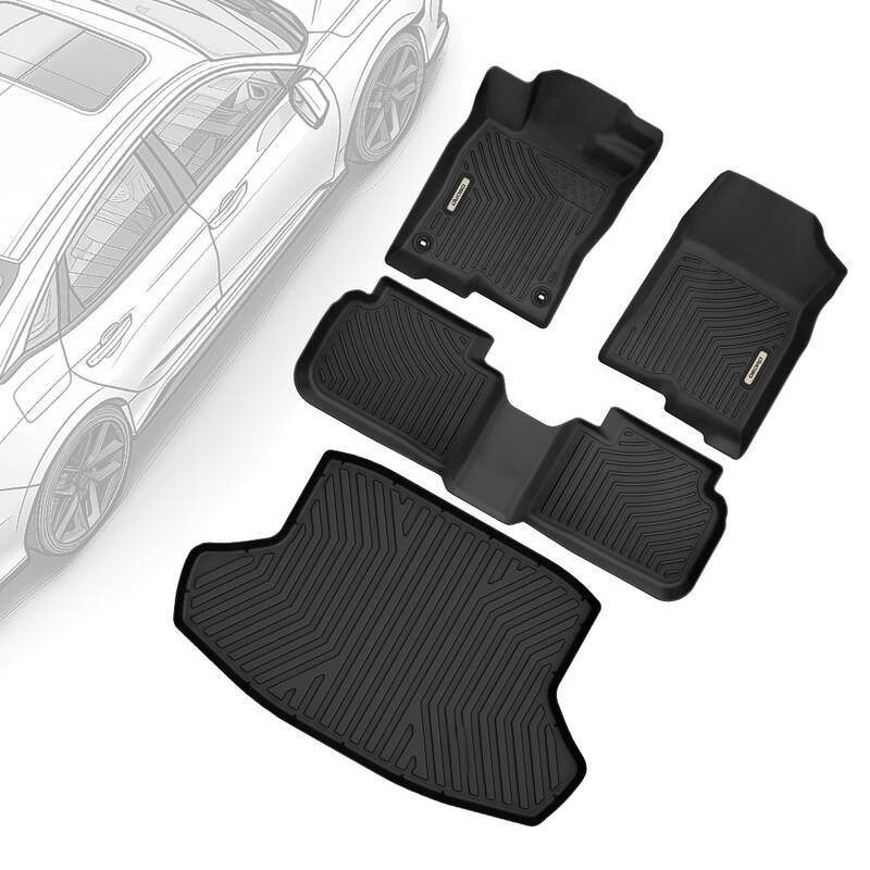 OEDRO Floor Mats Set for 2022-2025 Honda Civic Sedan, All Weather Front & Rear Row Trunk Car Floor Mats Set