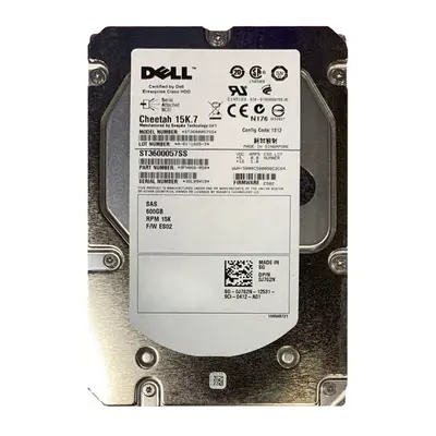 0J762N Dell 600GB 6Gb/s SAS 15000 3.5-Inch Hard Drive