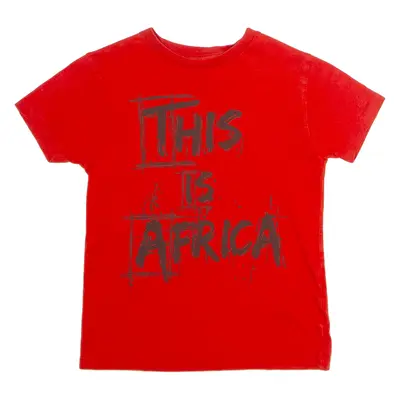 This Is Africa Boys T-Shirt Red Crew Neck S