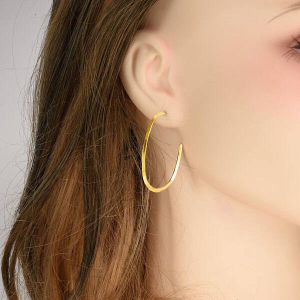 Stylish 304 Stainless Steel Oval Stud Earrings