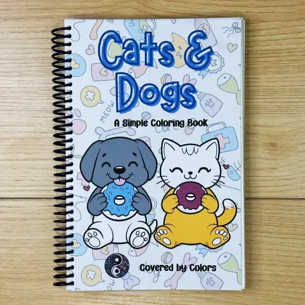 Cats and Dogs Bold and Simple Activity Coloring Book Spiral Bound
