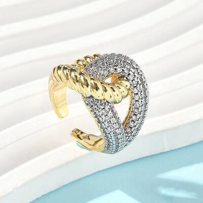 Brass Micro Pave Cubic Zirconia Rings