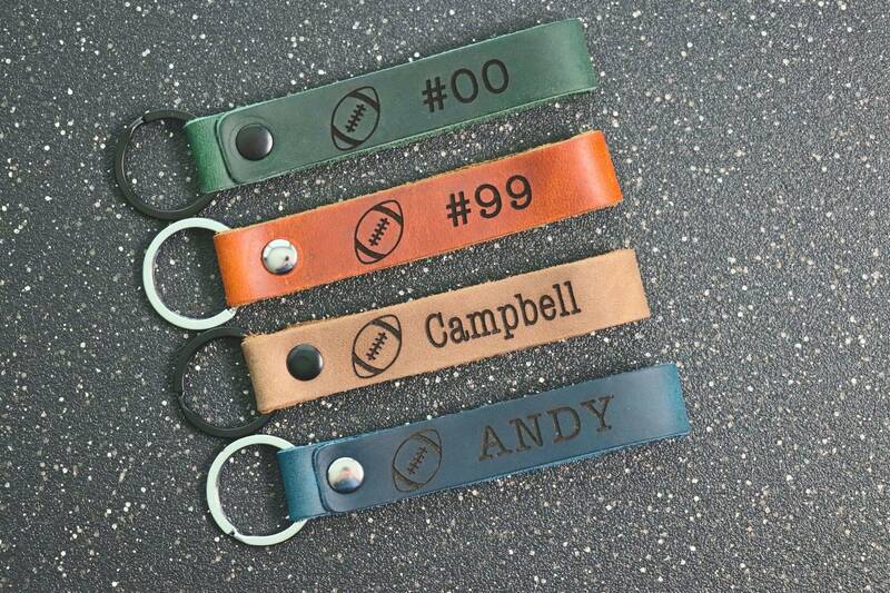 SLIM Football Keychain, Personalized Football Keychain, Football Lover Gift, Football Player Christmas Gift