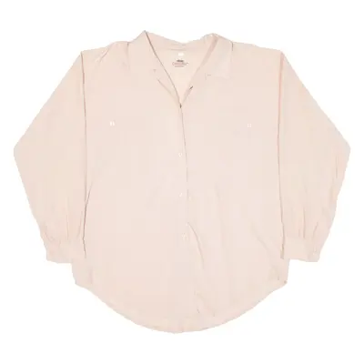 CHICOREE Womens Plain Shirt Pink Long Sleeve S