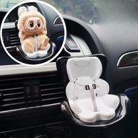 LABUBU Safety Seat Macaron  Plush Doll Car Doll  Clip Ornament