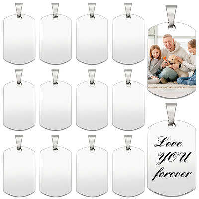 25Pcs 304 Stainless Steel Stamping Blank Tag Pendants