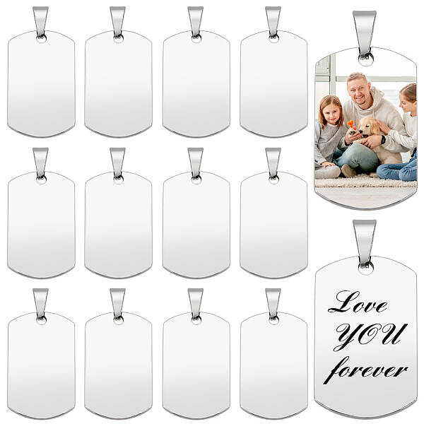 25Pcs 304 Stainless Steel Stamping Blank Tag Pendants