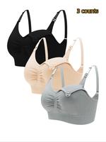 Ruched Adjustable Strap Nursing Bras, Detachable Breast Bra for Pregnant & Lactating Women, Maternity Lingerie Bralette, Preg...