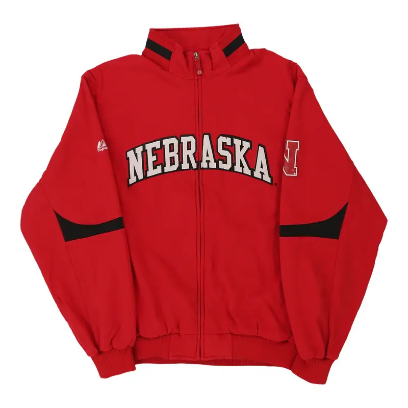 Nebraska  Majestic College Jacket - XL Red Polyester
