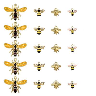 20Pcs 4 Style Alloy Rhinestone Pendants