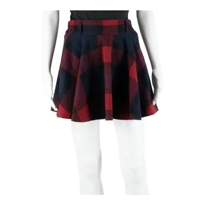 Y2K Skort Short Pleated Skirt Red Check Womens S