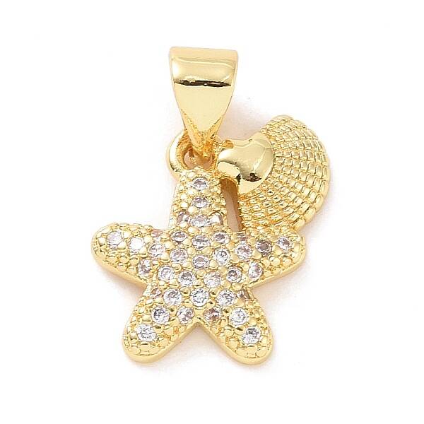 Brass Micro Pave Cubic Zirconia Charms