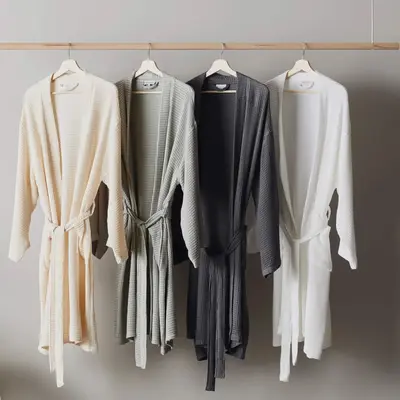 CleanBamboo® Waffle Bathrobe | Color: Sage | Size: XL
