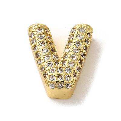 Brass Micro Pave Clear Cubic Zirconia Charms