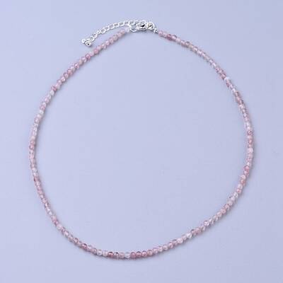 Natural Strawberry Quartz Beaded Necklaces