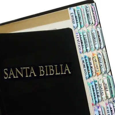 Floral Pattern Bible Tabs in Spanish, 75pcs Spanish Bible Labels Tabs, Office Stationery & Supplies for Home Dormitory School