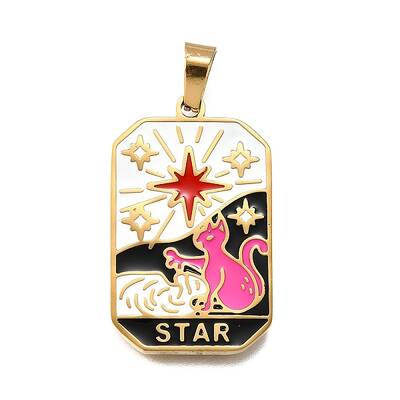 Tarot 304 Stainless Steel Enamel Pendants