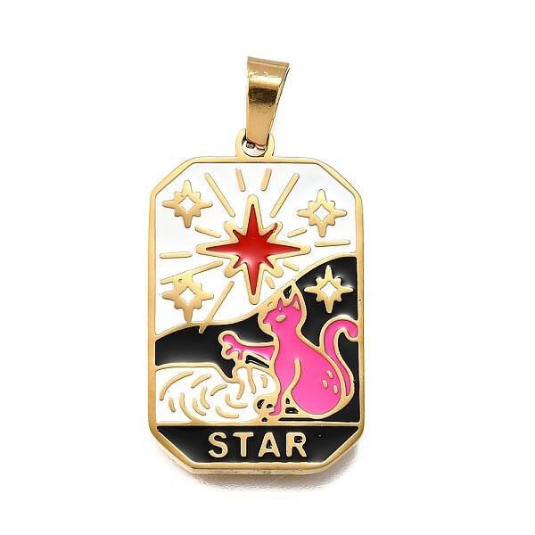 Tarot 304 Stainless Steel Enamel Pendants