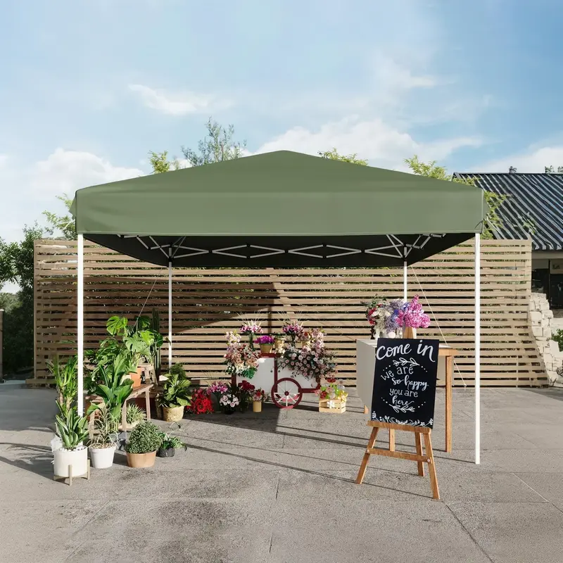 Garvee Heavy Duty 10x10FT Pop Up Canopy Tent – Outdoor Storage Shelter, 3 Adjustable Heights, Steel Frame, UV & Waterproof ...