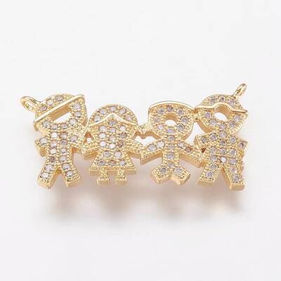 Brass Micro Pave Cubic Zirconia Pendants