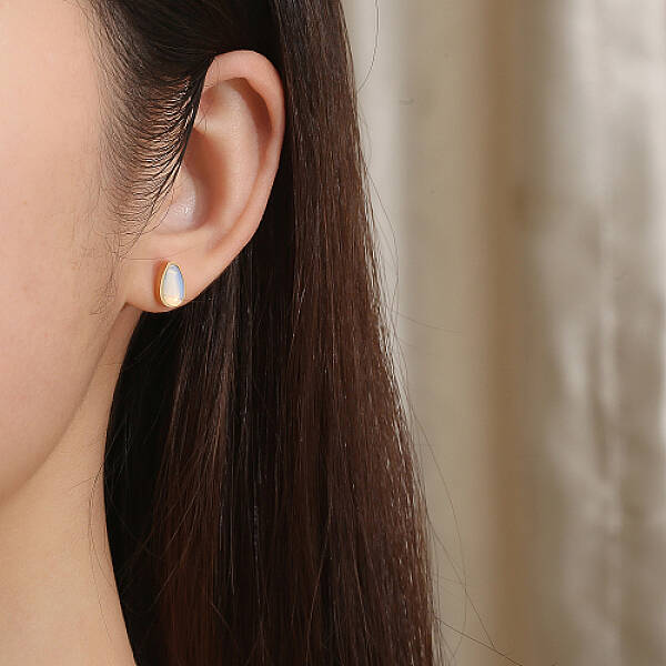 Opalite Teardrop Stud Earrings