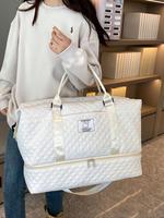 Unisex Sporty Quilted Design Solid Color Durable Travel Bag, Traveling Bag,  Casual Large Capacity Crossbody Bag, Trendy Carr...