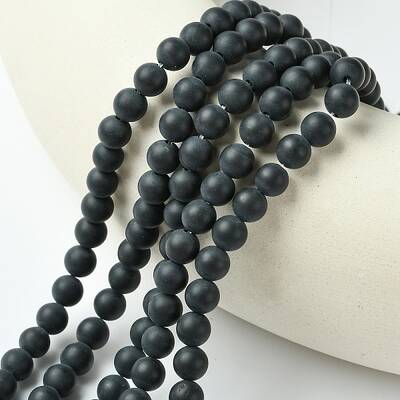 Dyed & Heated Natural Black Agate Beads Strands