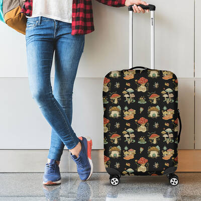 Dark Cottagecore Mushroom Designer Luggage Covers