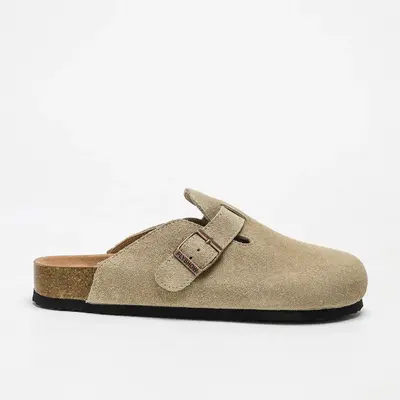 Flyshow Round Toe Cork Footbed Clogs suede shoes slippers for Summer Autumn Winter shoes Fashion