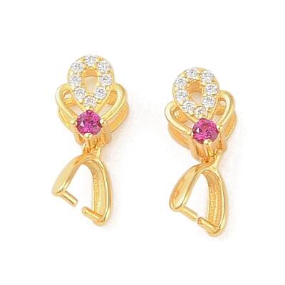 925 Sterling Silver Micro Pave Cubic Zirconia Peg Bails Pendants