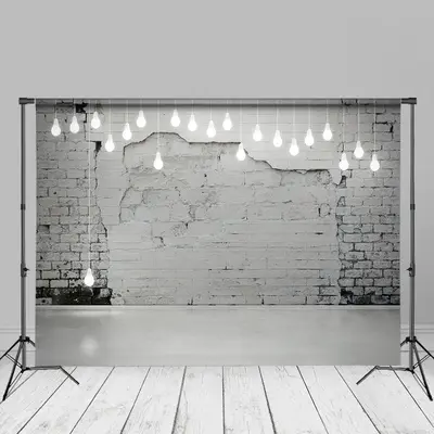 Modern White Brick Wall Light Photoshoot Backdrop - Aperturee