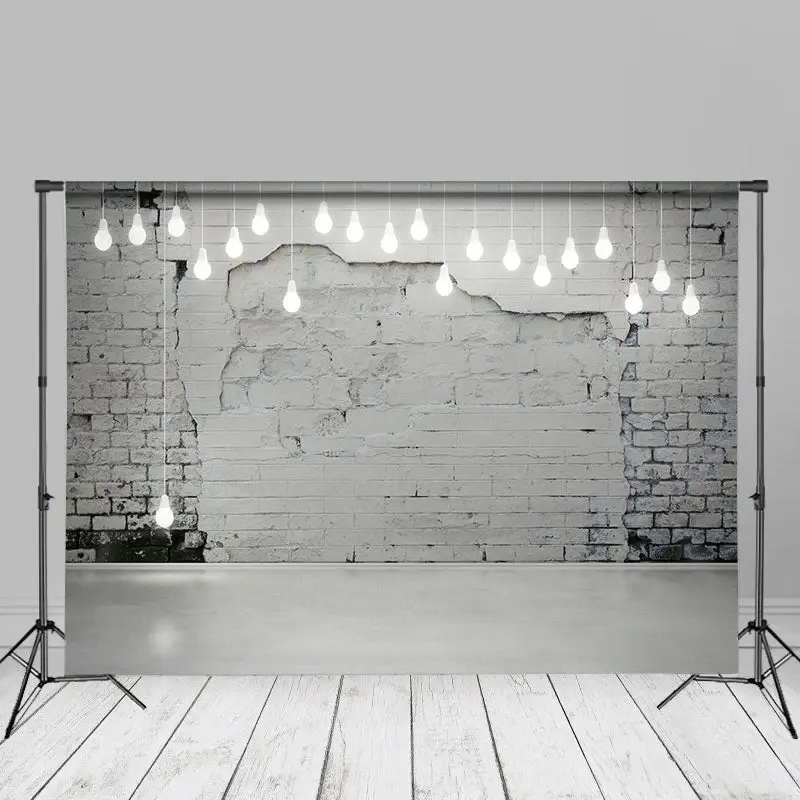 Modern White Brick Wall Light Photoshoot Backdrop - Aperturee